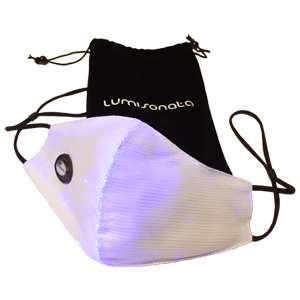 glowing, colour changing fibre optic surgical face mask great for parties or festivals