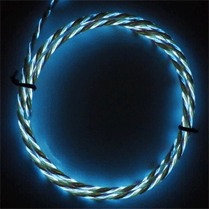 gif of Ultra chasing el wire tri-colour lit