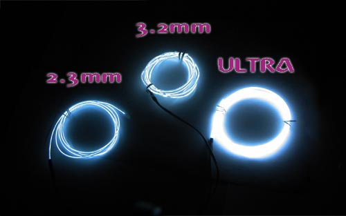 ULTRA EL Wire 1 metre With Connector £6p/m High Intensity Super Bright Polar 3