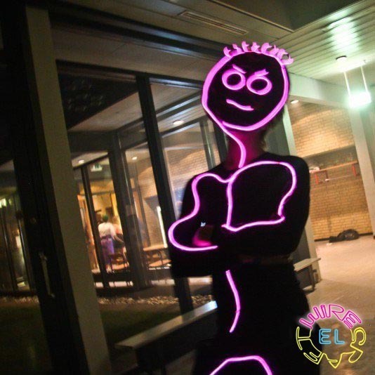 GLOW STICKMAN SET just attach to a costume Neon Stick Man made from EL Wire 