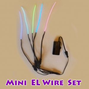 Mini El Wire Set = 5 x 10cm EL Wire + Mini Driver