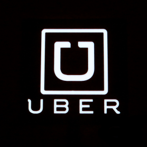 Square glowing uber logo el panel
