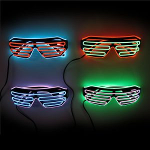 glow el shutter glasses in black or white with dual colour wires