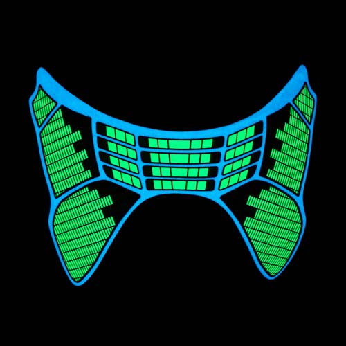 el glowing equalizer mask with sound activated motion