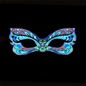 multicoloured glowing carvial party mask - el panel mask, masqurade and venetian style