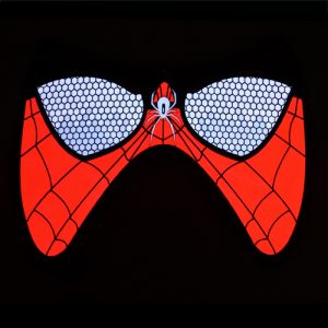 Glowing EL Mask in the style of spiderman