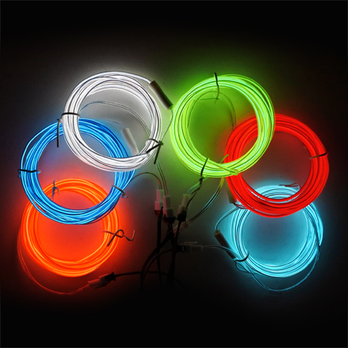 5 By 1 Meter 2.3mm EL Wire Rope Neon Lights Kit with  2xAA Battery Inverter 