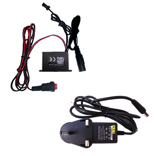 12v large adaptable water resistant driver inverter for 5-15m of el wire with trigger switch and UK mains adapter plug