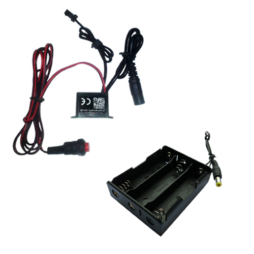 12v-small-adaptable water resistant driver inverter for up to 5m of el wire with trigger switch and 18650 rechargeable battery box