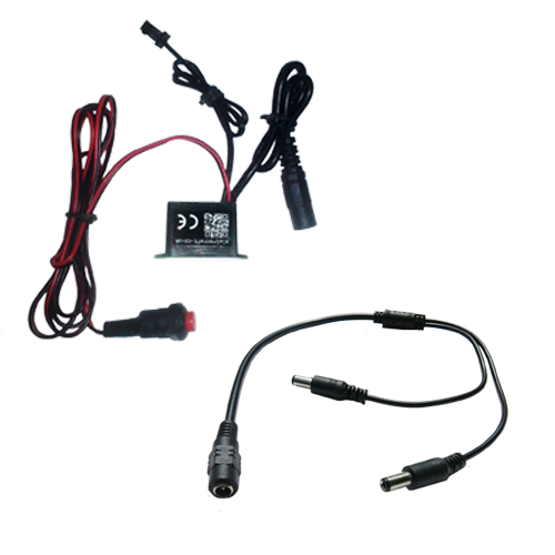 12v-small-adaptable water resistant driver inverter for up to 5m of el wire with trigger switch and 2-way splitter