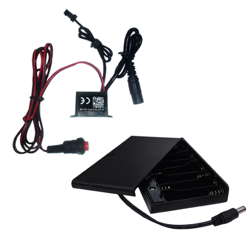 12v-small-adaptable water resistant driver inverter for up to 5m of el wire with trigger switch and 8xAA battery Box