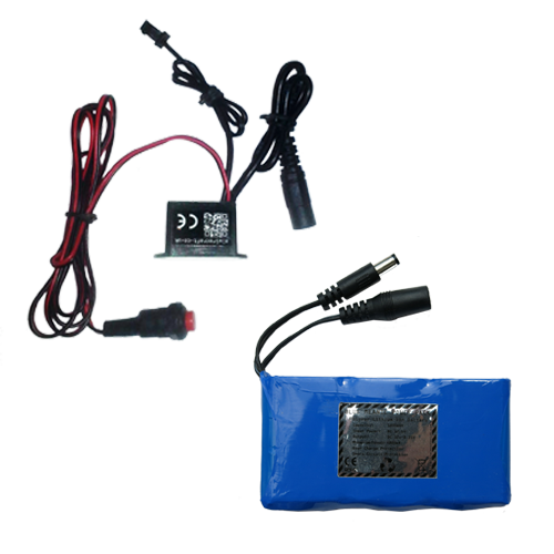 12v-small-adaptable water resistant driver inverter for up to 5m of el wire with trigger switch and thin 1800 li-ion rechargeable battery