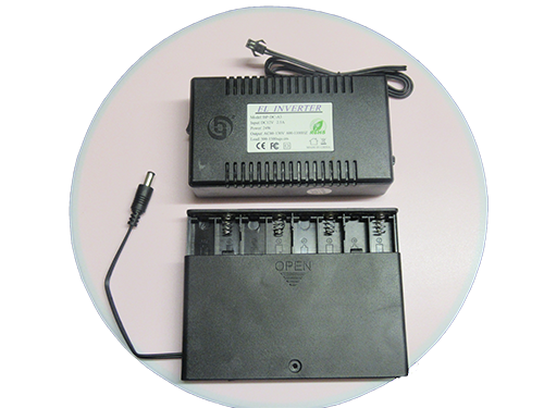 33cm diameter EL panel for telescope flat-field correction powered by an 8 x AA (alkaline) battery box.
