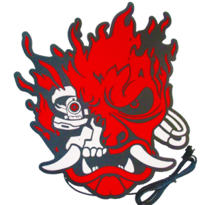 Cyber Punk 2077 glowing samurai back patch with a choice of power supplies