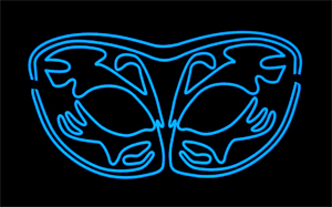 glowing EL party and festival or ball masks 