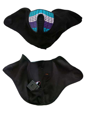 glowing and flashing sound activated mask great for parties or festivals