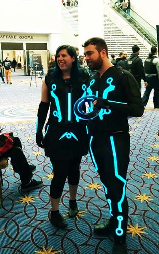 example of glowing tron flynn EL Panel replica set