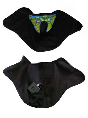 glowing and flashing sound activated mask great for parties or festivals