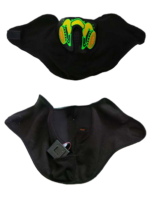 glowing and flashing sound activated mask great for parties or festivals