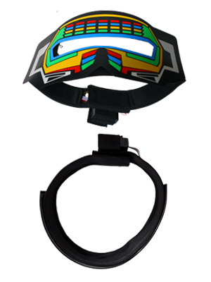 glowing and flashing sound activated mask great for parties or festivals
