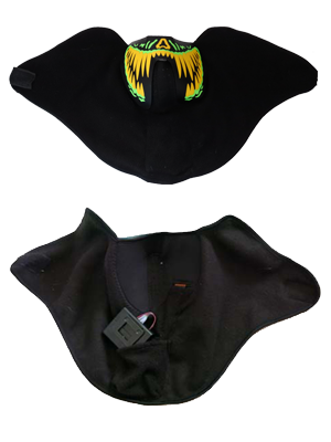glowing and flashing sound activated mask great for parties or festivals