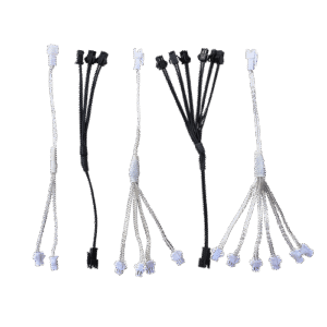 mini splitters for el wire from 2-way to 6-way in black and clear/white