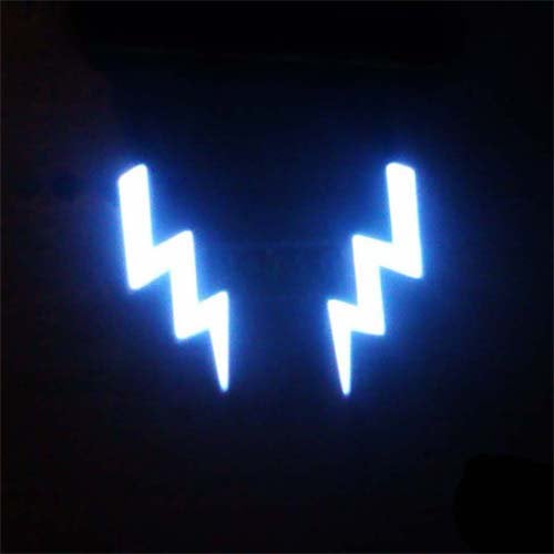 EL Tape Lightning Bolt in White or Aqua - 10cm long