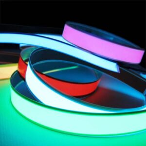 2cm x 1metre double ended EL Tape, glowing foil in seven colours