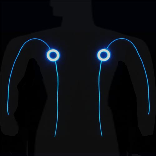 Basic Tron Set = 2 X 1m EL Wire + 2 X EL Tape Hoops + Driver