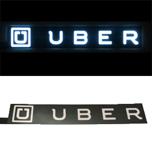 long glowing uber el panel for car wiindow