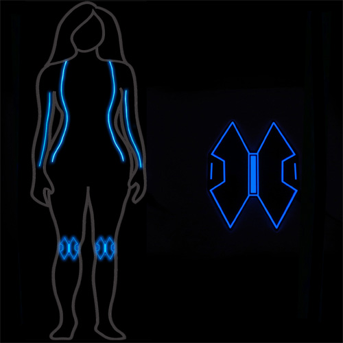 black widow glow torso legs kneepads el panel