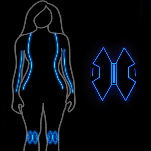 black widow glow torso legs kneepads el panel