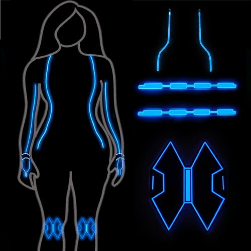 Black widow glow full body set el panel
