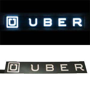 long glowing uber el panel for car wiindow
