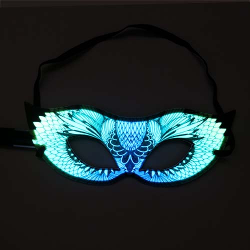 Glowing party or festival mask in green