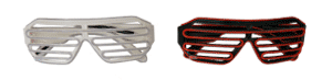 glow el shutter glasses in black or white with 1 el wire colour