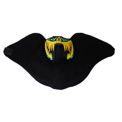 Glowing teeth mask in green and blue