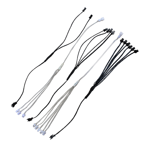 Standard splitters for el wire from 2-way to 6-way black or clear/white